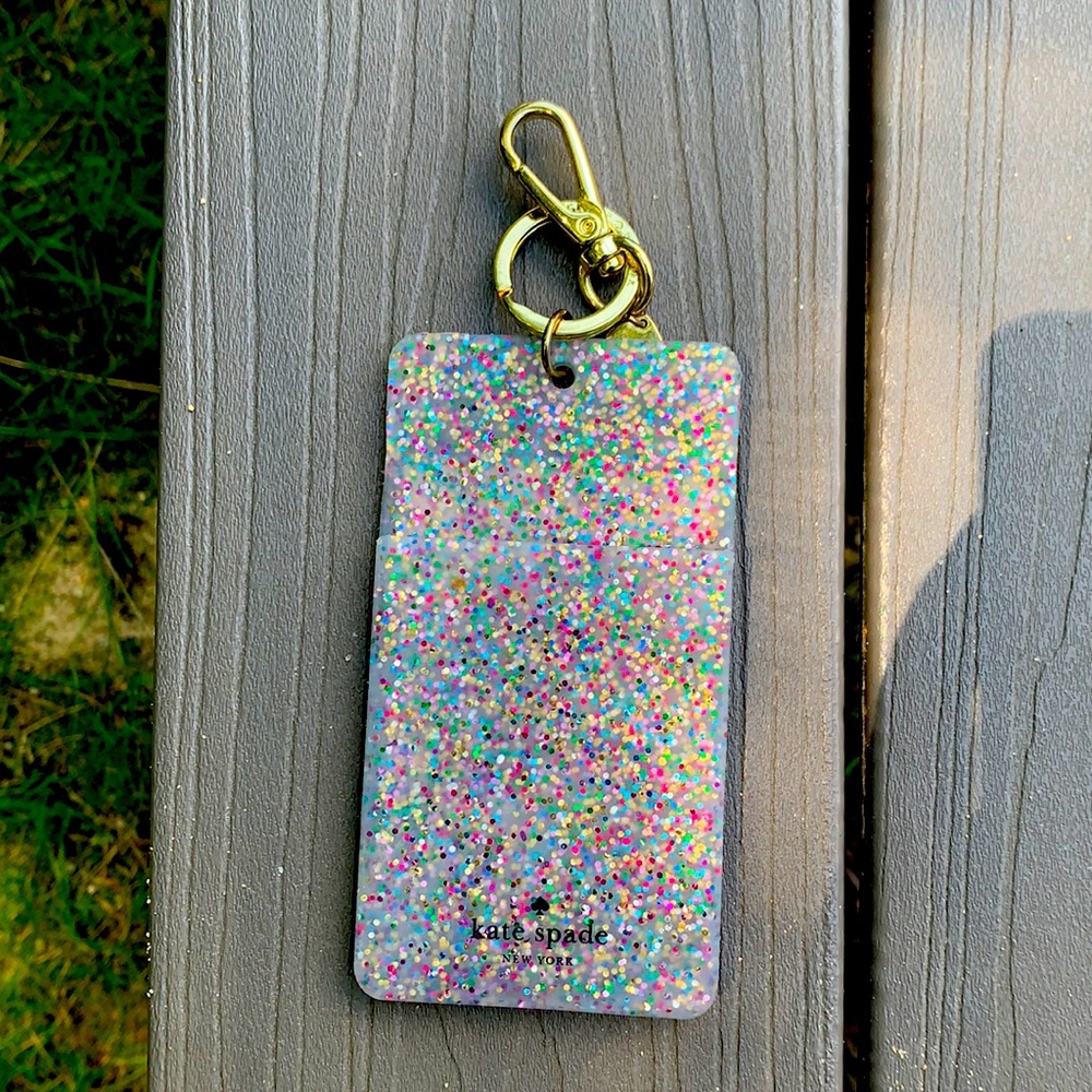 Kate Spade Multi Color Glitter ID Badge Key Holder